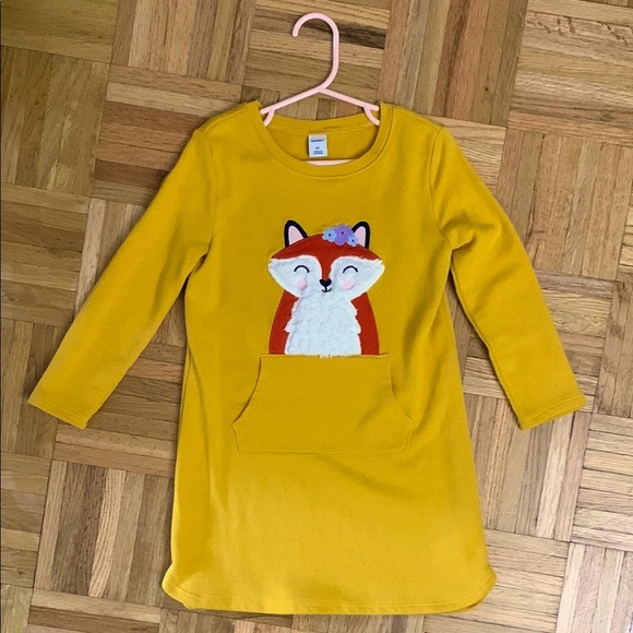 NWOT - Girls 4T - Fox Sweater Dress w/ Kangaroo Pocket - Picture 1 of 6